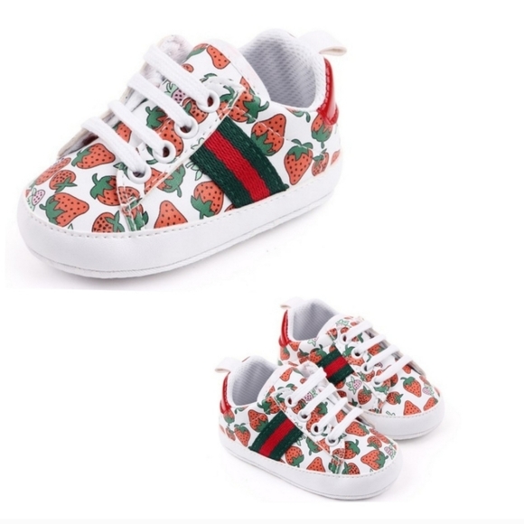 WHITE STRAWBERRY BABY / TODDLER SNEAKERS - Picture 2 of 3